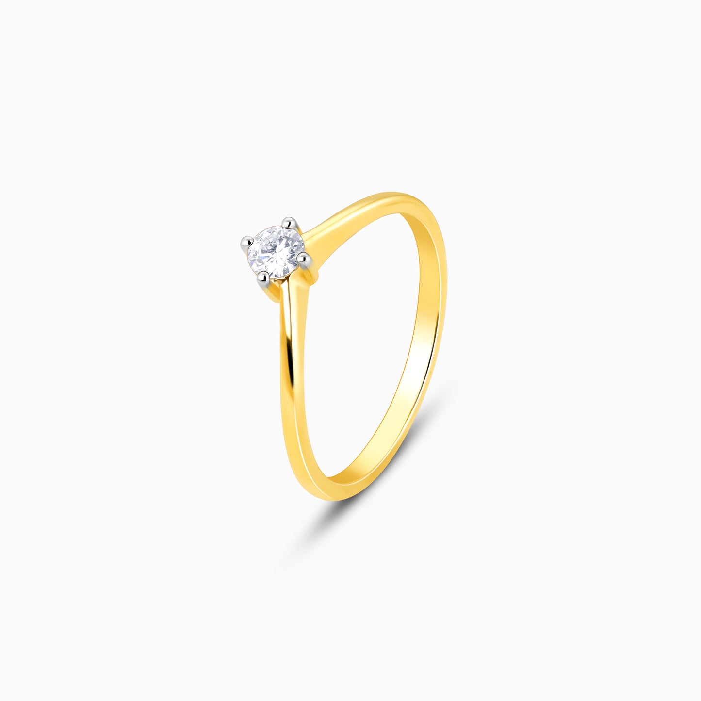 Gold Classic Twinkle Solitaire Diamond Ring