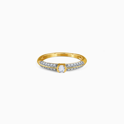 Gold Pave Lab Grown Diamond Ring