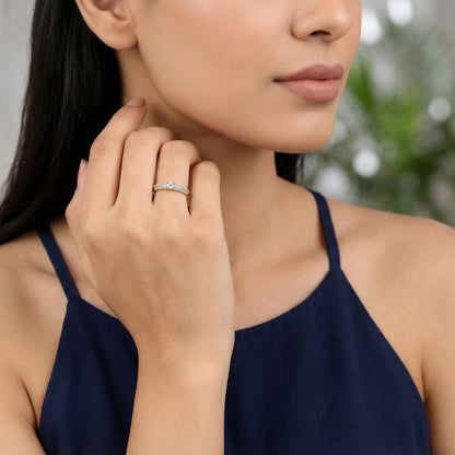 Gold Pave Lab Grown Diamond Ring