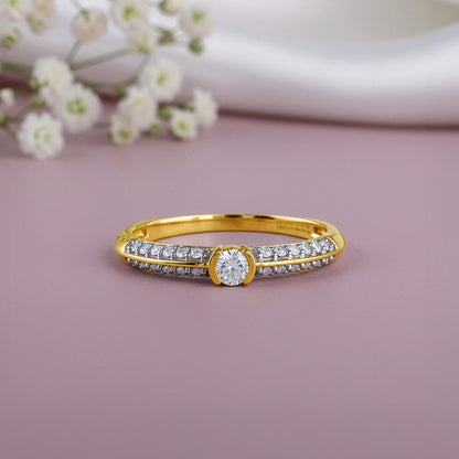 Gold Pave Lab Grown Diamond Ring