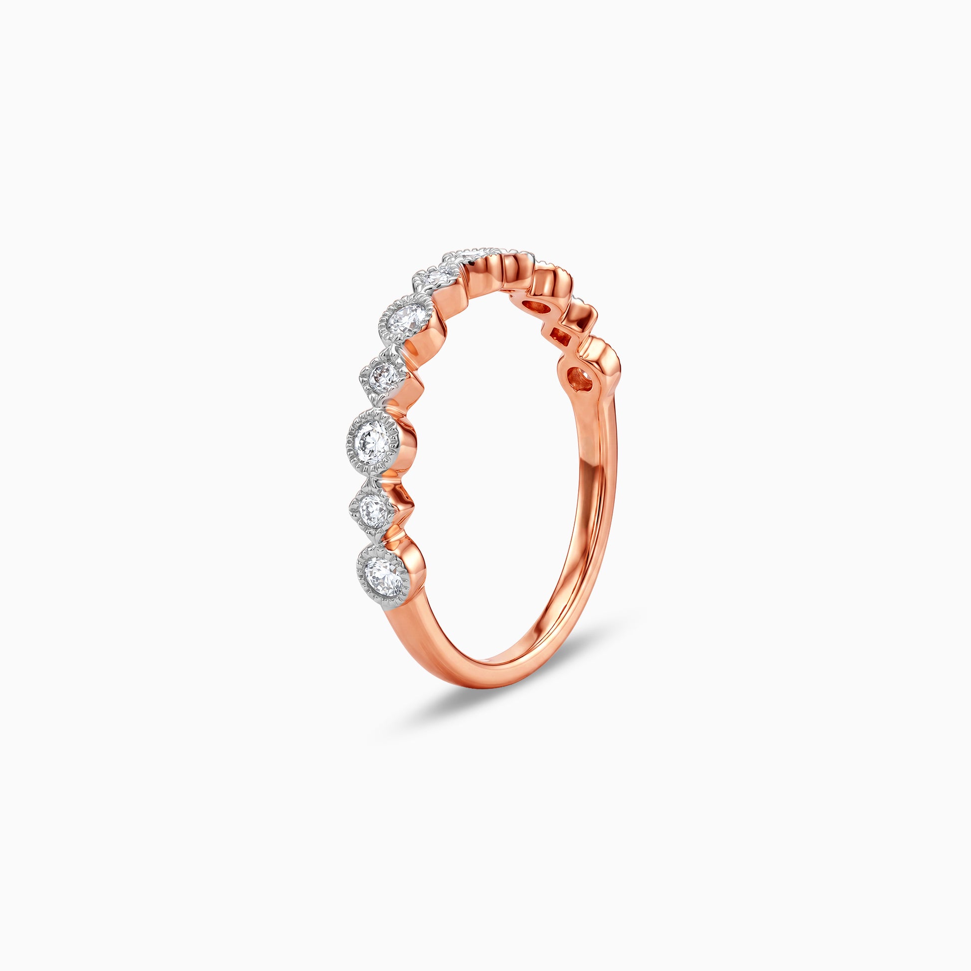 Rose Gold Riviera Lineaire Lab Grown Diamond Ring (Size 12)