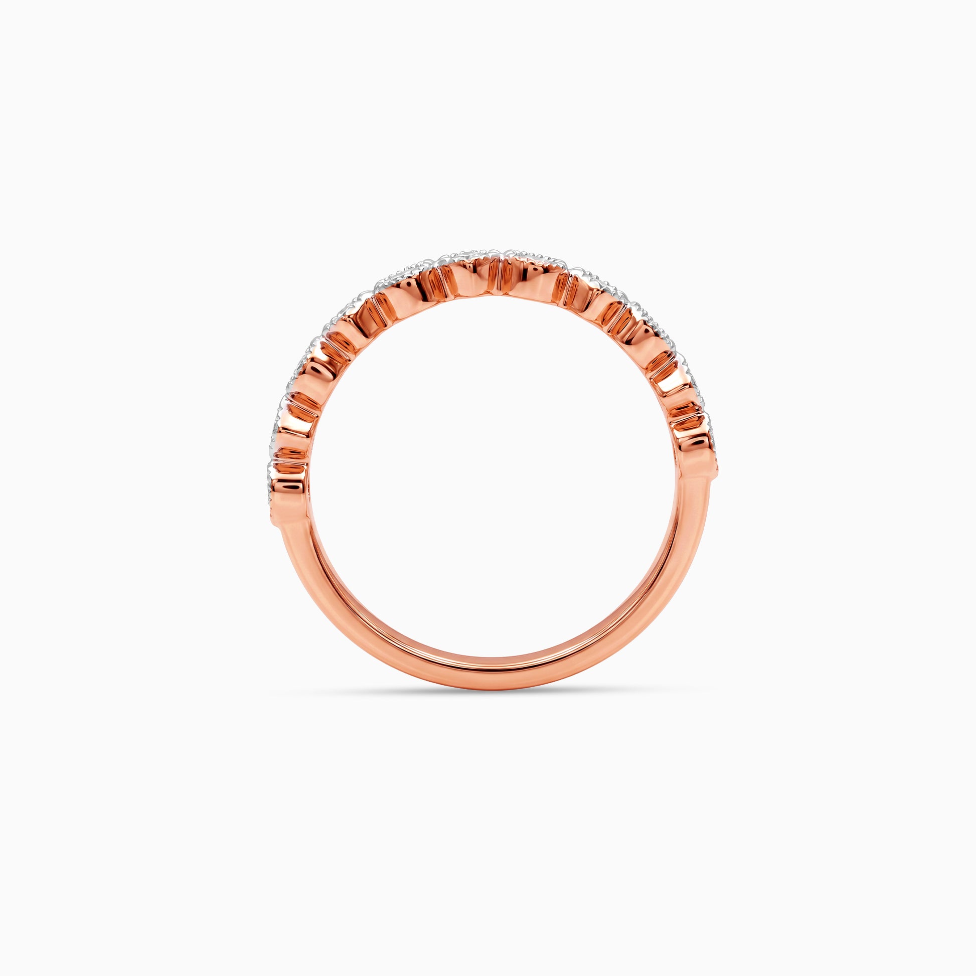 Rose Gold Riviera Lineaire Lab Grown Diamond Ring (Size 12)