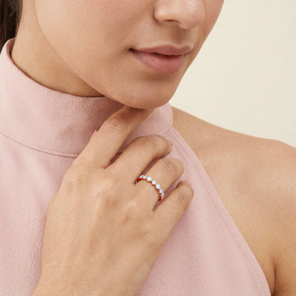 Rose Gold Riviera Lineaire Lab Grown Diamond Ring (Size 12)