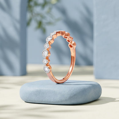 Rose Gold Riviera Lineaire Lab Grown Diamond Ring (Size 12)