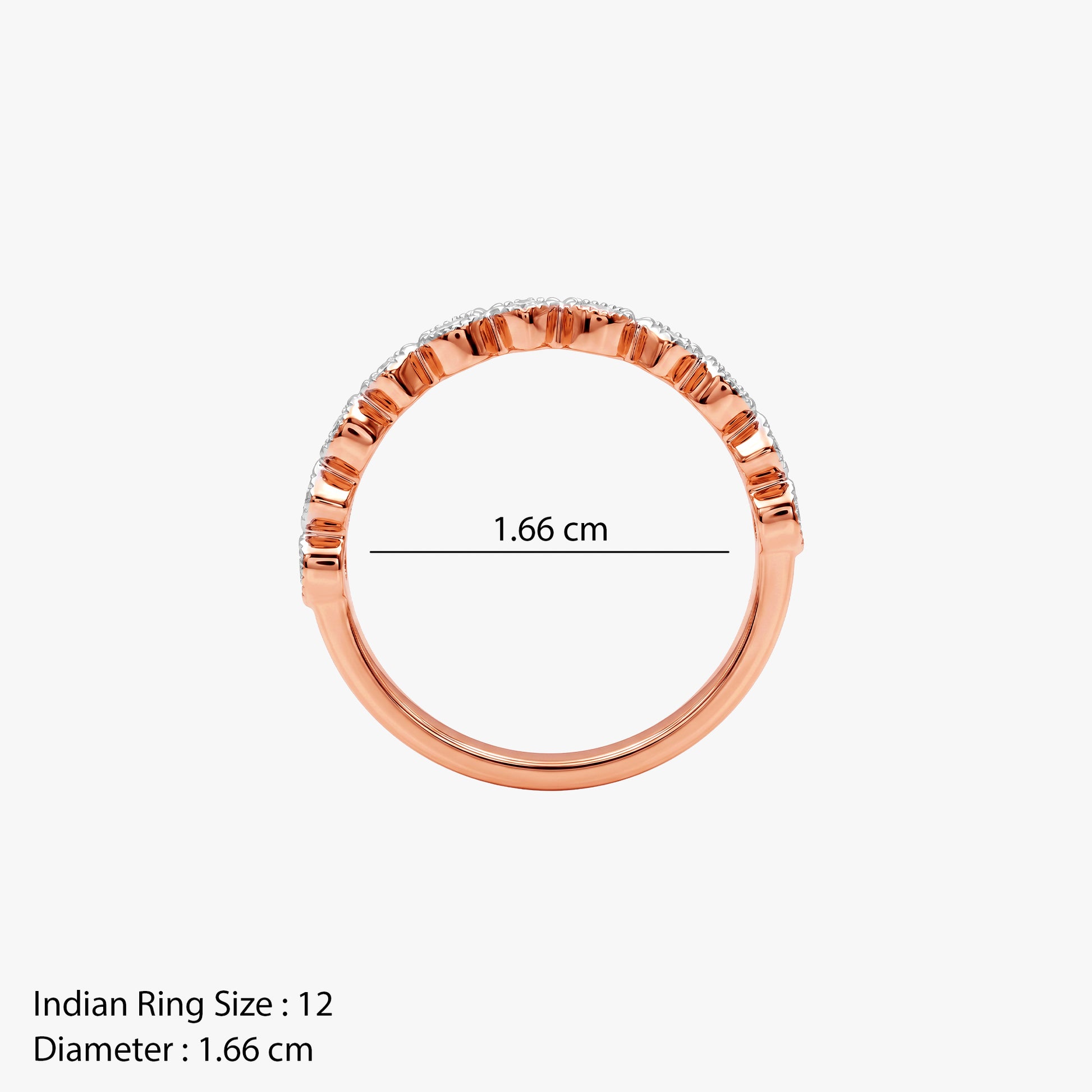 Rose Gold Riviera Lineaire Lab Grown Diamond Ring (Size 12)