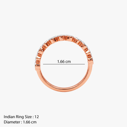 Rose Gold Riviera Lineaire Lab Grown Diamond Ring (Size 12)