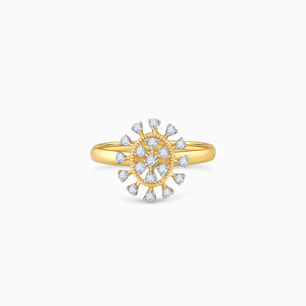 Gold Radiant Wheel Lab Grown Diamond Ring