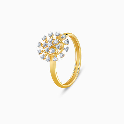 Gold Radiant Wheel Lab Grown Diamond Ring