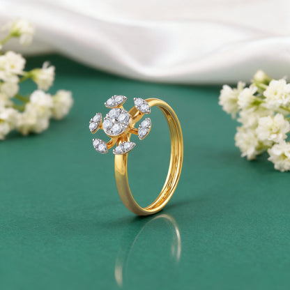 Gold Bloom Burst Lab Grown Diamond Ring