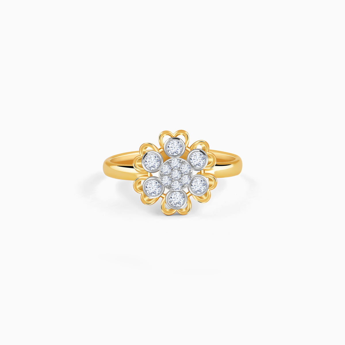 Gold Heart Bloom Lab Grown Diamond Ring