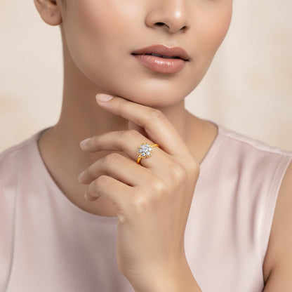 Gold Heart Bloom Lab Grown Diamond Ring