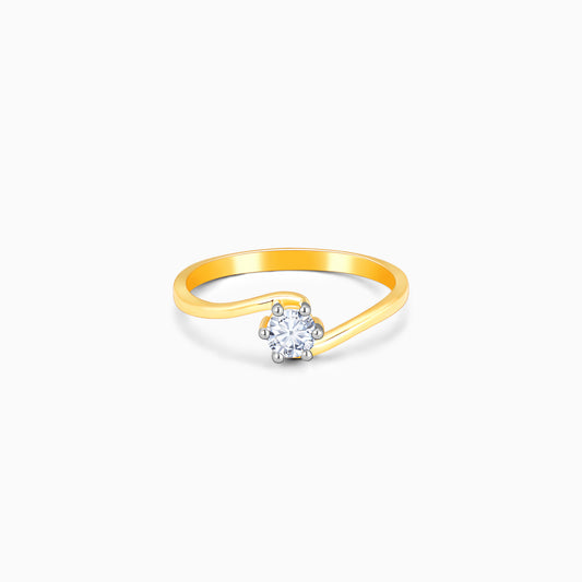Gold Wisps Of Whispers Solitaire Diamond Ring