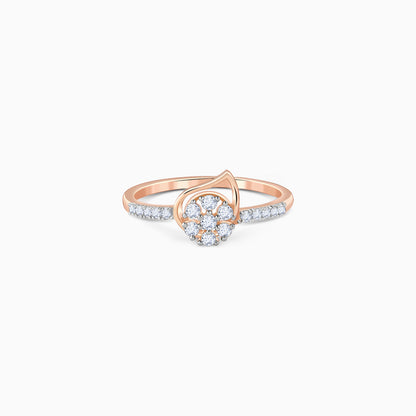 Rose Gold Floral Shell Lab Grown Diamond Ring