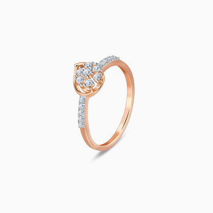 Rose Gold Floral Shell Lab Grown Diamond Ring