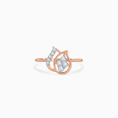 Rose Gold Blush Leaf Lab Grown Diamond Ring