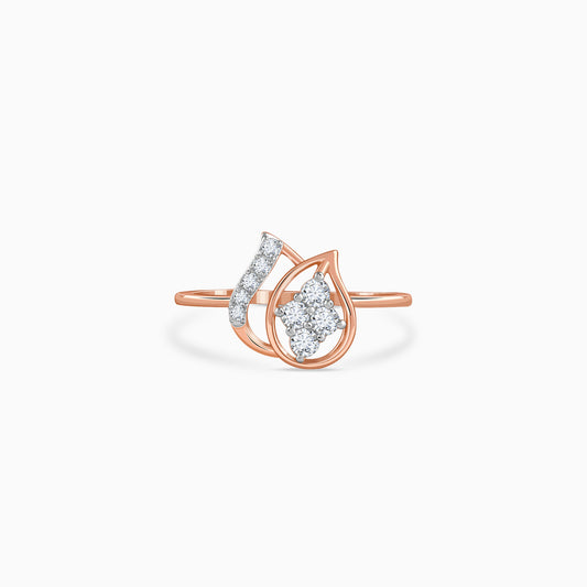 Rose Gold Blush Leaf Lab Grown Diamond Ring