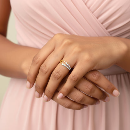 Gold Twin Glow Lab Grown Diamond Ring