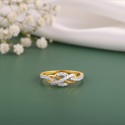 Gold Twirl of Light Lab Grown Diamond Ring