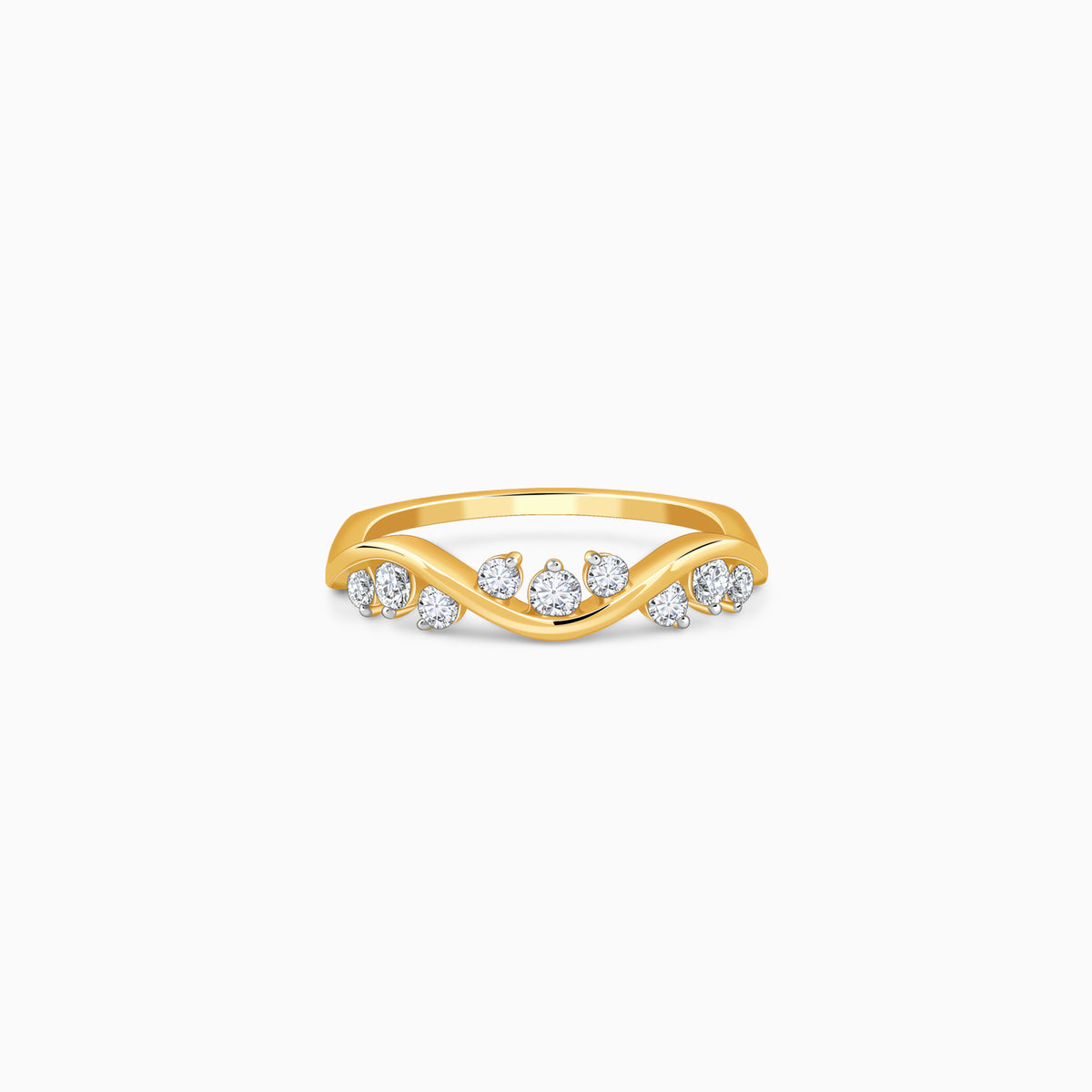 Gold Waveglow Lab Grown Diamond Ring