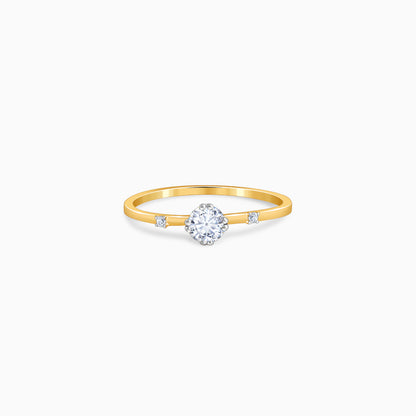 Gold Three Words Lab Grown Diamond Ring