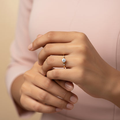 Gold Three Words Lab Grown Diamond Ring