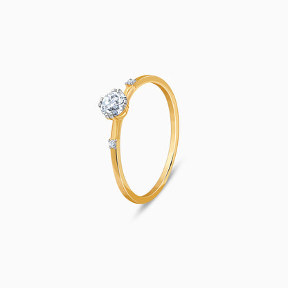 Gold Three Words Lab Grown Diamond Ring