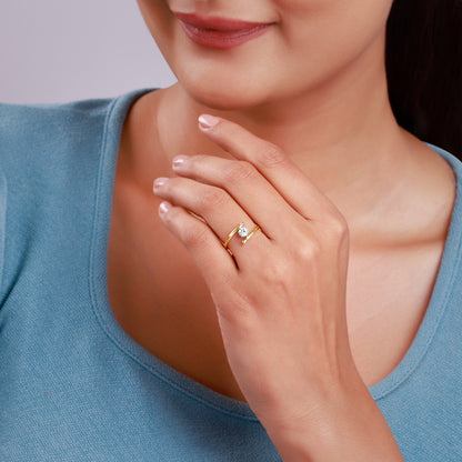 Gold Auric Solitaire Lab Grown Diamond Ring