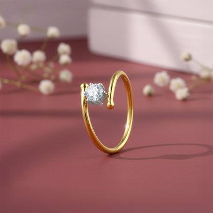 Gold Auric Solitaire Lab Grown Diamond Ring