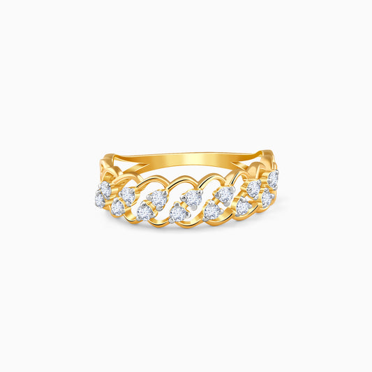 Gold Curl Lab Grown Diamond Ring
