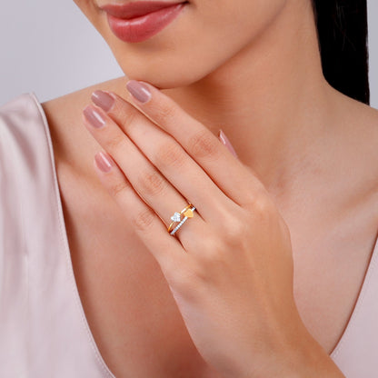 Gold Twin Hearts Lab Grown Diamond Ring