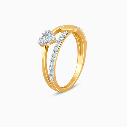 Gold Twin Hearts Lab Grown Diamond Ring