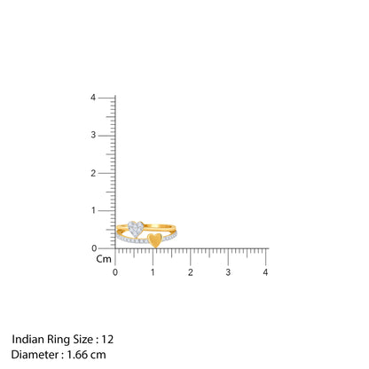 Gold Twin Hearts Lab Grown Diamond Ring