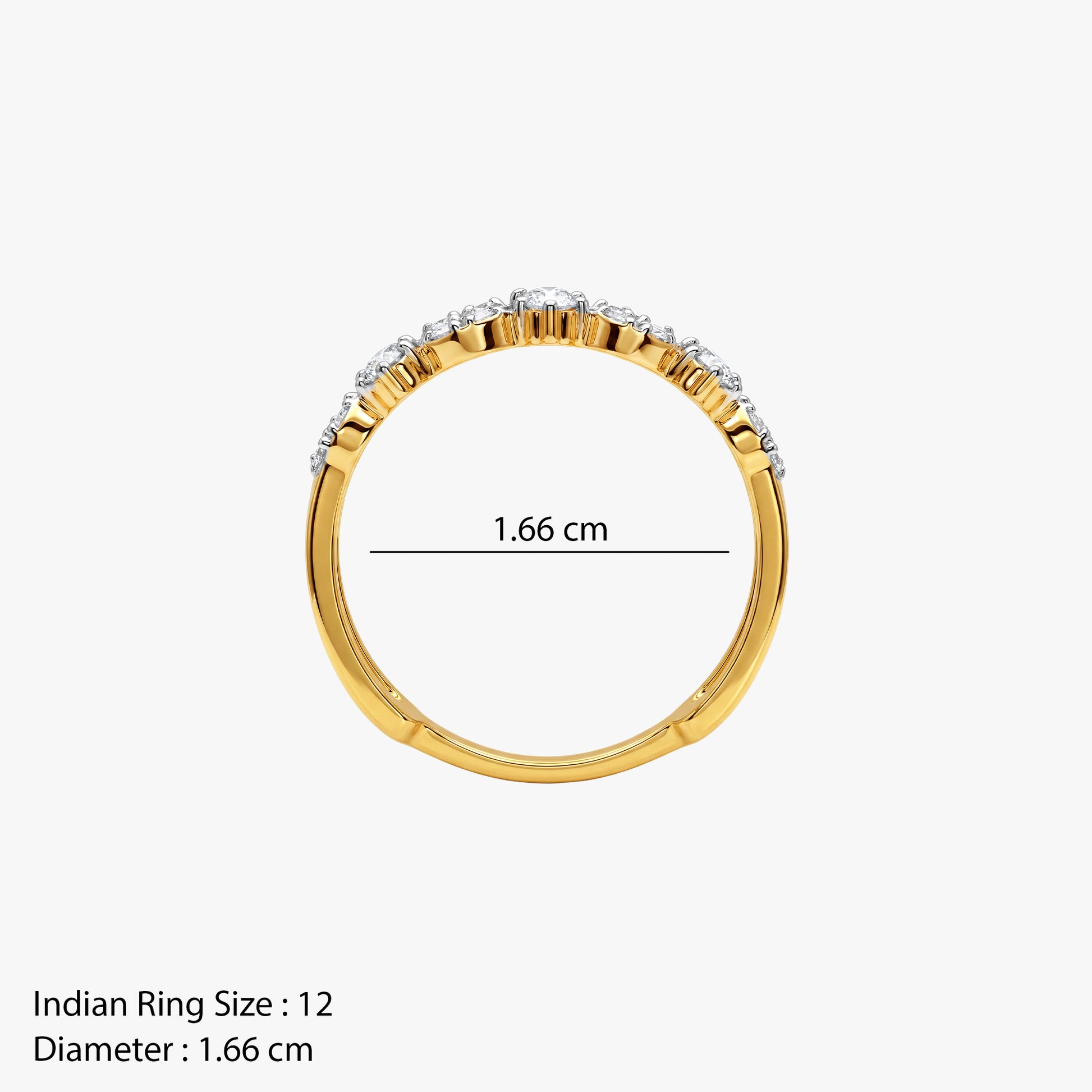 Gold Marquisette Crown Lab Grown Diamond Ring (Size 12)