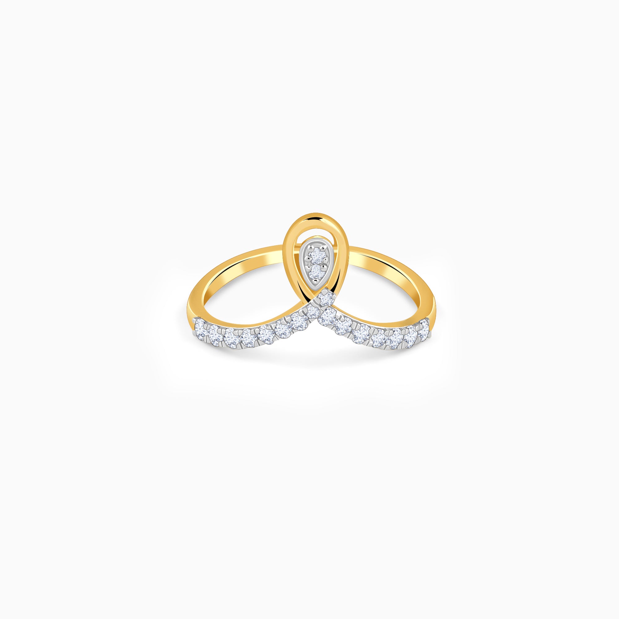 Gold Stylish Glow Lab Grown Diamond Ring – Heer by GIVA