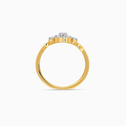 Gold Auric Petal Lab Grown Diamond Ring