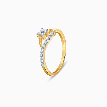 Gold Charming Flora Lab Grown Diamond Ring