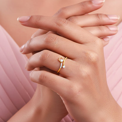 Gold Prism Aura Lab Grown Diamond Ring