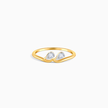 Gold Opal Waves Lab Grown Diamond Ring