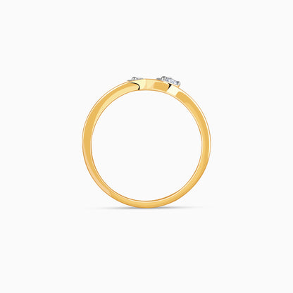 Gold Opal Waves Lab Grown Diamond Ring