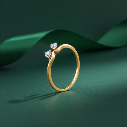 Gold Opal Waves Lab Grown Diamond Ring