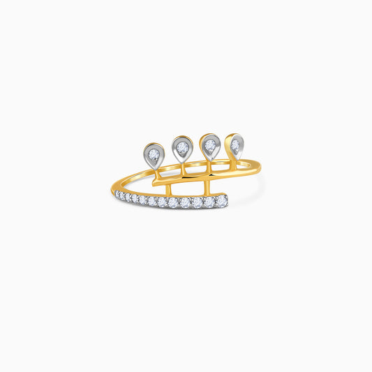 Gold Radiant Drops Lab Grown Diamond Ring