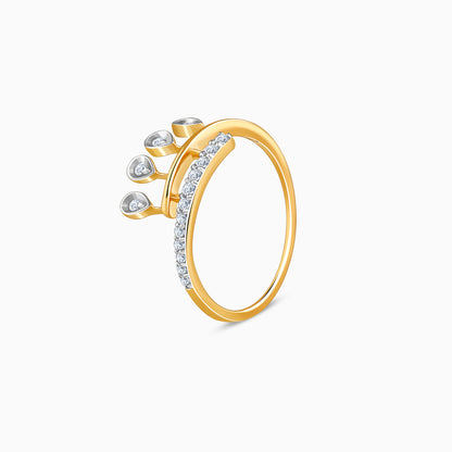 Gold Radiant Drops Lab Grown Diamond Ring