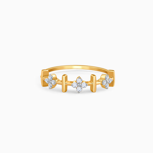 Gold Aurora Flower Lab Grown Diamond Ring