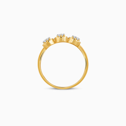 Gold Radiant Circles Lab Grown Diamond Ring