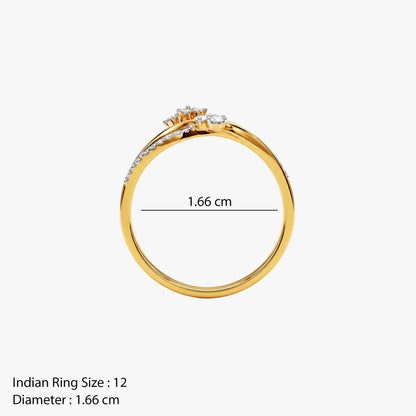 Gold Papillon Rive Lab Grown Diamond Ring (Size 12)
