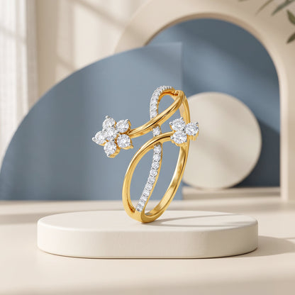 Gold Papillon Rive Lab Grown Diamond Ring (Size 12)