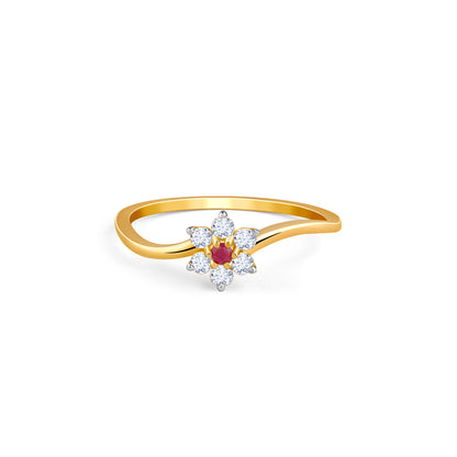 Gold Stellar Swirl Lab Grown Diamond Ring