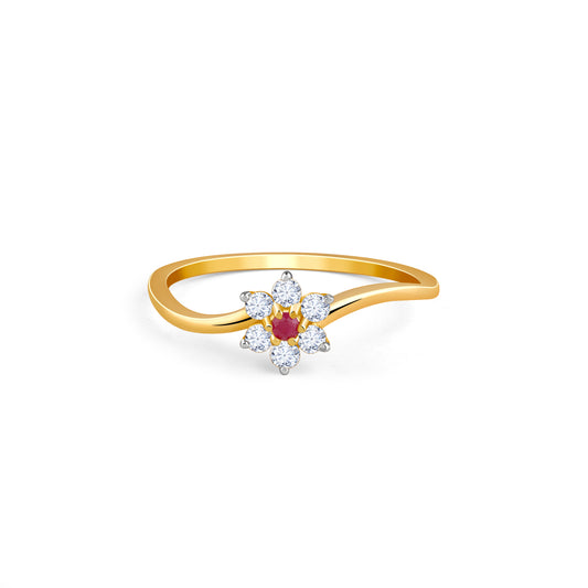 Gold Stellar Swirl Lab Grown Diamond Ring