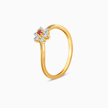 Gold Stellar Swirl Lab Grown Diamond Ring