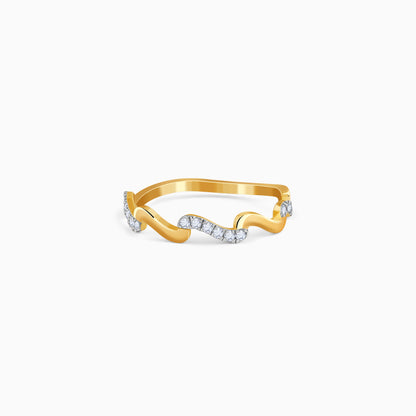 Gold Aurora Zigzag Lab Grown Diamond Ring